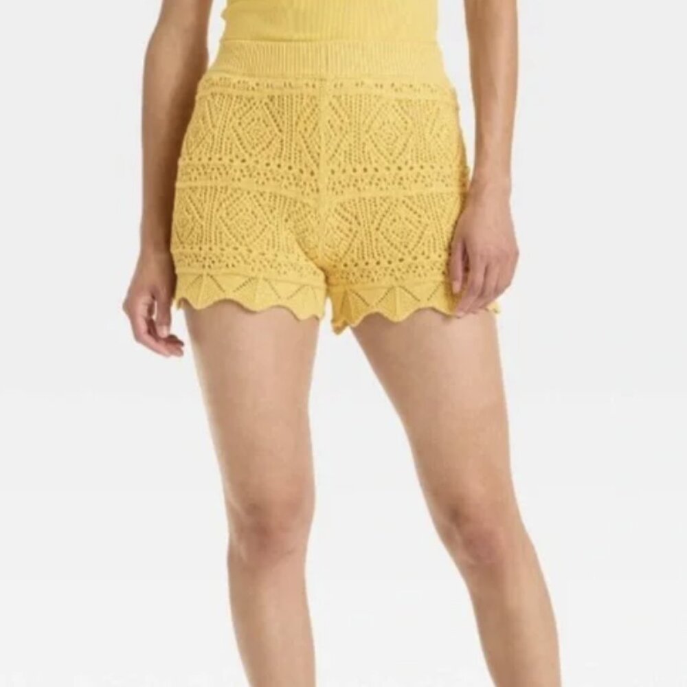 Yellow Crochet Shorts - A New Day